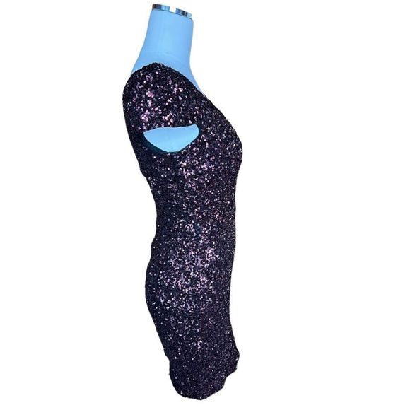 Dress The Population Zoe Sequin V Neck Body Con Dress Size Small - Picture 4 of 10
